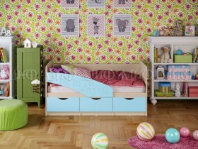 Кровать Бабочки 1,6м (Голубой матовый) в Омске - omsk.katalogmebeli.com | фото