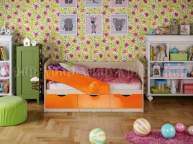 Кровать Бабочки 1,6м (Оранжевый металлик) в Омске - omsk.katalogmebeli.com | фото