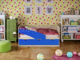 Кровать Бабочки 1,6м (Синий матовый) в Омске - omsk.katalogmebeli.com | фото