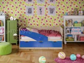Кровать Бабочки 1,6м (Синий металлик) в Омске - omsk.katalogmebeli.com | фото 1