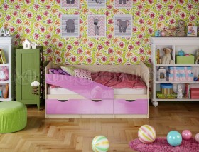 Кровать Бабочки 1,6м (Сиреневый металлик) в Омске - omsk.katalogmebeli.com | фото