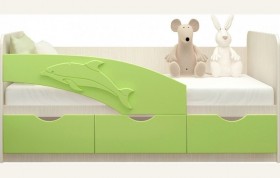 Кровать детская 1,6м Дельфин (Салатовый металлик) в Омске - omsk.katalogmebeli.com | фото