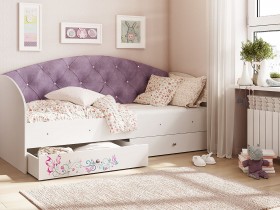 Кровать детская Эльза Белый/Фиолетовый в Омске - omsk.katalogmebeli.com | фото 1