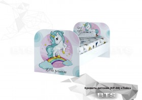 Кровать детская КР-08 Тойс (белый/белый,фотопечать Little Pony) в Омске - omsk.katalogmebeli.com | фото