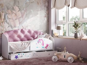 Кровать детская Звездочка Белый/Розовый в Омске - omsk.katalogmebeli.com | фото