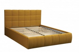 Кровать "Диана" ш. 1400 (Н=1010мм) (жаккард горчица) в Омске - omsk.katalogmebeli.com | фото