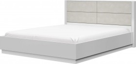 Кровать двойная 1400х2000 Вива (Белый/Белый глянец/Платина) в Омске - omsk.katalogmebeli.com | фото