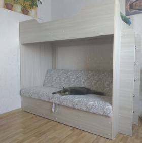 Кровать двухъярусная с диваном (Беленый дуб) в Омске - omsk.katalogmebeli.com | фото