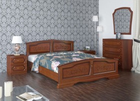 Кровать Елена из массива сосны 1200*2000 Орех в Омске - omsk.katalogmebeli.com | фото 1