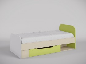Кровать Эппл 1650х750 (Зеленый/Белый/корпус Клен) в Омске - omsk.katalogmebeli.com | фото