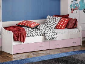 Кровать Fashion-1 Вега 0,9 м (Белый/Розовый) в Омске - omsk.katalogmebeli.com | фото