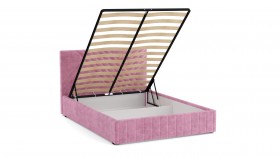 Кровать Гамма ш. 1400 (с основанием для хранения) (велюр тенерифе розовый) в Омске - omsk.katalogmebeli.com | фото 3