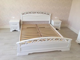 Кровать Грация-1 из массива сосны 1600*2000 Белый античный в Омске - omsk.katalogmebeli.com | фото 9