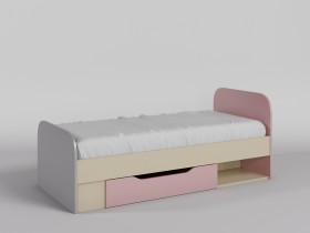 Кровать Грэйси 1650х750 (Розовый/Серый/корпус Клен) в Омске - omsk.katalogmebeli.com | фото