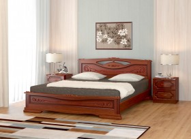 Кровать Карина-7 из массива сосны 1400*2000 Орех в Омске - omsk.katalogmebeli.com | фото
