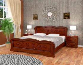 Кровать Карина-8 из массива сосны 1600*2000 Орех в Омске - omsk.katalogmebeli.com | фото