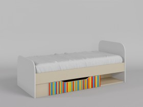 Кровать Клаксон без машинок 1650х750 (Белый/корпус Клен) в Омске - omsk.katalogmebeli.com | фото 1