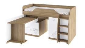 Кровать комбинированная «Оксфорд» (Ривьера/Белый с рисунком) в Омске - omsk.katalogmebeli.com | фото 3