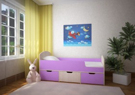 Кровать Малыш-мини Дуб молочный/Ирис в Омске - omsk.katalogmebeli.com | фото