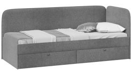 Кровать «Молли» с мягкой обивкой (900) тип 1 (Микровелюр Scandi Graphite 22) в Омске - omsk.katalogmebeli.com | фото