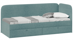 Кровать «Молли» с мягкой обивкой (900) тип 1 (Микровелюр Scandi Indigo 11) в Омске - omsk.katalogmebeli.com | фото
