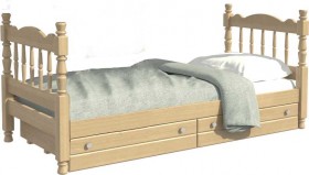 Кровать одинарная Аленка из массива сосны 800*1890 Сосна в Омске - omsk.katalogmebeli.com | фото 1