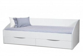 Кровать одинарная "Фея - 3" (симметричная) New/(белый / белый / ДВПО: белый) в Омске - omsk.katalogmebeli.com | фото