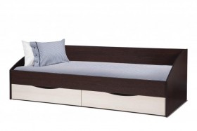 Кровать одинарная "Фея - 3" (симметричная) New (венге / вудлайн кремовый / ДВПО: белый) в Омске - omsk.katalogmebeli.com | фото