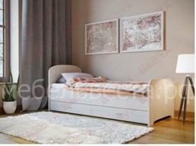 Кровать односпальная ЛДСП 800 с ящиками Дуб выбеленный в Омске - omsk.katalogmebeli.com | фото