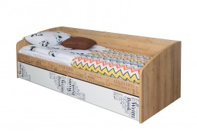 Кровать с 2 ящиками «Оксфорд» (Ривьера/Белый с рисунком) в Омске - omsk.katalogmebeli.com | фото 3