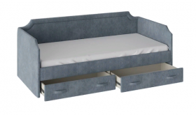 Кровать с мягкой обивкой и ящиками «Кантри» Тип 1 (900) (Замша синяя) в Омске - omsk.katalogmebeli.com | фото 2