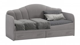 Кровать с мягкой спинкой и ящиками «Сабрина» 900 Светло-серый в Омске - omsk.katalogmebeli.com | фото