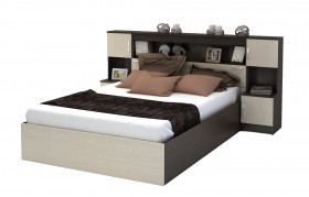 Кровать с прикроватным блоком КР 552 Спальня Basya (венге/белфорт) в Омске - omsk.katalogmebeli.com | фото 1