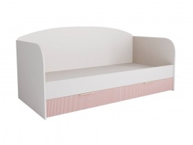 Кровать с ящиками ДКД 2000.1 Лавис (Белый софт/Роза/корпус Белый) в Омске - omsk.katalogmebeli.com | фото
