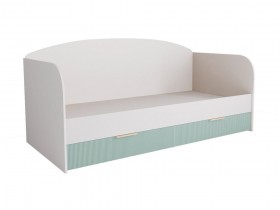 Кровать с ящиками ДКД 2000.1 Лавис (Белый софт/Зеленый софт/корпус Белый) в Омске - omsk.katalogmebeli.com | фото