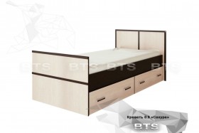 Кровать Сакура с настилом и ящиками 0,9 (Венге/Лоредо) в Омске - omsk.katalogmebeli.com | фото