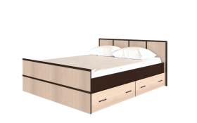 Кровать Сакура с настилом и ящиками 1,4 (Венге/Лоредо) в Омске - omsk.katalogmebeli.com | фото