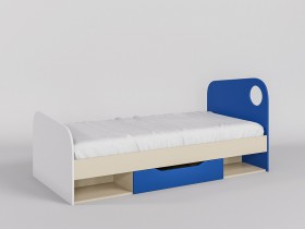 Кровать Скай 1950х950 (Синий/Белый/корпус Клен) в Омске - omsk.katalogmebeli.com | фото