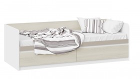 Кровать «Сканди» с 2 ящиками Дуб Гарден/Белый/Глиняный серый в Омске - omsk.katalogmebeli.com | фото 1