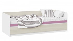 Кровать «Сканди» с 2 ящиками Дуб Гарден/Белый/Лиловый в Омске - omsk.katalogmebeli.com | фото 1