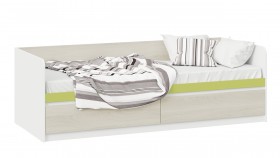 Кровать «Сканди» с 2 ящиками Дуб Гарден/Белый/Зеленый в Омске - omsk.katalogmebeli.com | фото