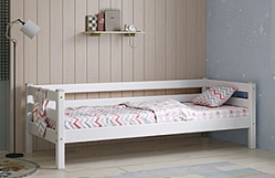 Кровать Соня Вариант 2 с задней защитой Белый полупрозрачный в Омске - omsk.katalogmebeli.com | фото 1