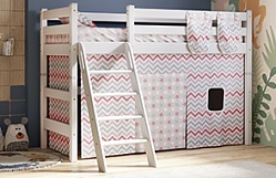Кровать Соня вариант 6 полувысокая с наклонной лестницей Белый полупрозрачный в Омске - omsk.katalogmebeli.com | фото