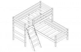 Кровать Соня вариант 8 угловая с наклонной лестницей Белый полупрозрачный в Омске - omsk.katalogmebeli.com | фото 3