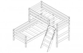Кровать Соня вариант 8 угловая с наклонной лестницей Белый полупрозрачный в Омске - omsk.katalogmebeli.com | фото 4