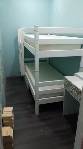Кровать Соня вариант 9 двухъярусная с прямой лестницей Белый полупрозрачный в Омске - omsk.katalogmebeli.com | фото 3