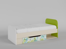 Кровать Твит 1650х750 (Белый/Зеленый/корпус Клен) в Омске - omsk.katalogmebeli.com | фото
