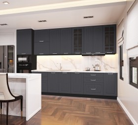 Кухонный гарнитур 1,8м Луксор высокие модули (Клен серый/корпус венге) в Омске - omsk.katalogmebeli.com | фото