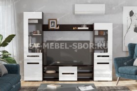 Мебель для гостиной МГС 6 (Исполнение 1/Венге/Белый глянец) в Омске - omsk.katalogmebeli.com | фото 1