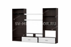 Мебель для гостиной МГС 7 Исполнение 1 Дуб Венге/Белый глянец в Омске - omsk.katalogmebeli.com | фото